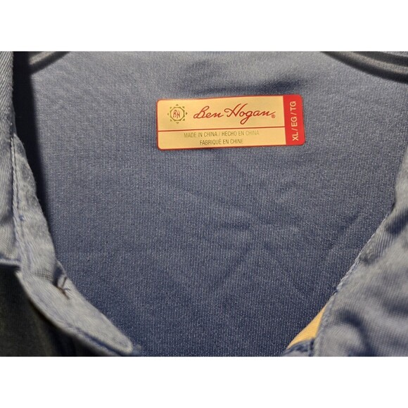 Ben Hogan Men's‎ XL Blue Striped Short Sleeve Golf Polo Shirt - Picture 3 of 3